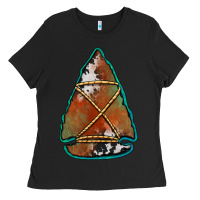 Black cowhide rusty arrowhead Ladies Tee - Jasminsmagicworld