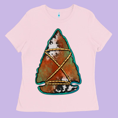 Cowhide Rusty Arrowhead Ladies Tee Designed By Jasminsmagicworld