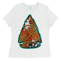 White cowhide rusty arrowhead Ladies Tee - Jasminsmagicworld