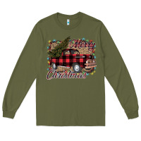 Army Green Merry Christmas Truck Long Sleeve Tee - Bettercallsaul