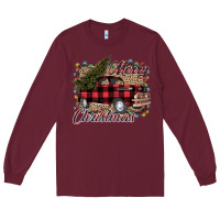 Burgundy Merry Christmas Truck Long Sleeve Tee - Bettercallsaul