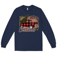 Navy Merry Christmas Truck Long Sleeve Tee - Bettercallsaul