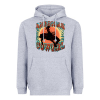 Heather Grey American cowgirl 4th of july Heavyweight Hoodie - FaDigitalArtStudio
