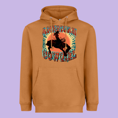 American Cowgirl 4th Of July Heavyweight Hoodie Designed By Fadigitalartstudio