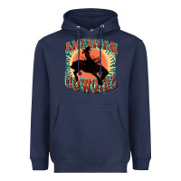 Navy American cowgirl 4th of july Heavyweight Hoodie - FaDigitalArtStudio