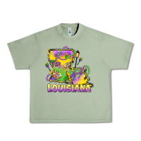 Oil Green louisiana mardi gras state map Urban Heavy Tee - LillyAllenDesigns