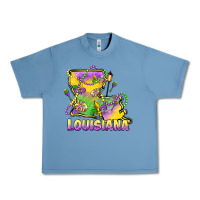 Pebble Blue louisiana mardi gras state map Urban Heavy Tee - LillyAllenDesigns