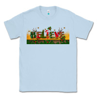 Dusty Blue christmas believe Classic Tee - BundleAndBundleShop