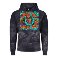 Cloud Black Western Horseshoe And Arrow With Leopard And Serape Seamless Pattern Vintage Hoodie - BundleAndBundleShop