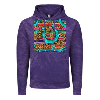 Cloud Purple Western Horseshoe And Arrow With Leopard And Serape Seamless Pattern Vintage Hoodie - BundleAndBundleShop