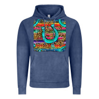Vintage Denim Western Horseshoe And Arrow With Leopard And Serape Seamless Pattern Vintage Hoodie - BundleAndBundleShop