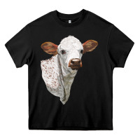 Black Texas Longhorn Calf Face Heavy Core Tee - LillyAllenDesigns