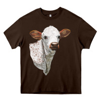 Chocolate Brown Texas Longhorn Calf Face Heavy Core Tee - LillyAllenDesigns