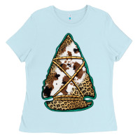 Baby Blue cowhide leopard arrowhead Ladies Tee - Jasminsmagicworld