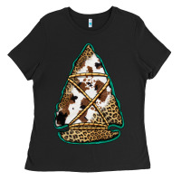 Black cowhide leopard arrowhead Ladies Tee - Jasminsmagicworld