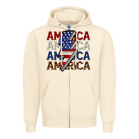 Sandshell America with lightning bold Zipper Hoodie - CowGirlArtShop