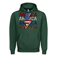 Sports Green America with lightning bold Zipper Hoodie - CowGirlArtShop