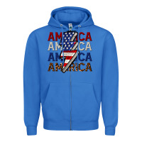 True Royal America with lightning bold Zipper Hoodie - CowGirlArtShop