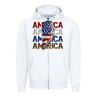 White America with lightning bold Zipper Hoodie - CowGirlArtShop