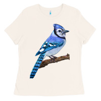Bone Blue Jay Bird Ladies Tee - LillyAllenDesigns