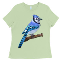 Matcha Blue Jay Bird Ladies Tee - LillyAllenDesigns