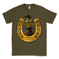 Army Green horseshoe and cowgirl Classic Tee - JahusDesignShop