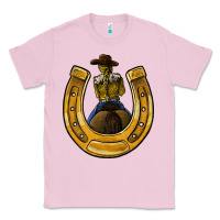 Bubblegum Pink horseshoe and cowgirl Classic Tee - JahusDesignShop