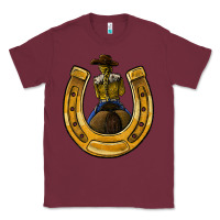 Burgundy horseshoe and cowgirl Classic Tee - JahusDesignShop