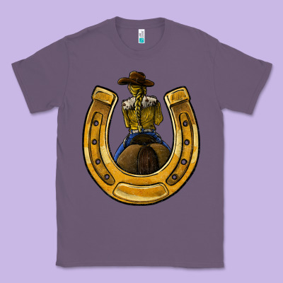 Horseshoe And Cowgirl Classic Tee Designed By Jahusdesignshop