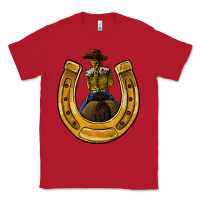 Red horseshoe and cowgirl Classic Tee - JahusDesignShop