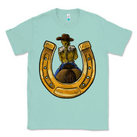 Seafoam horseshoe and cowgirl Classic Tee - JahusDesignShop