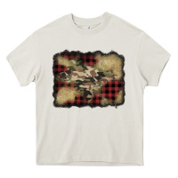 Cream buffalo plaid christmas camouflage glitter background Heavy Core Tee - Jasminsmagicworld