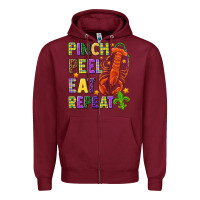 Burgundy Pinch peel eat repeat crawfish Zipper Hoodie - HowdyJamesFarm