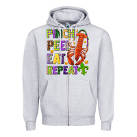 Heather Grey Pinch peel eat repeat crawfish Zipper Hoodie - HowdyJamesFarm