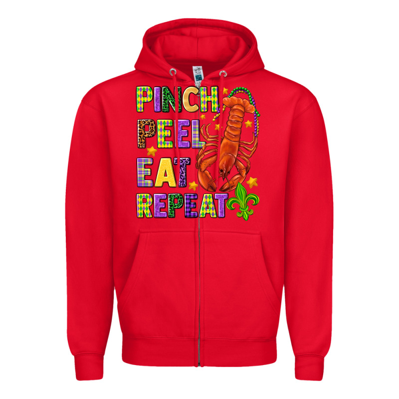 Pinch Peel Eat Repeat Crawfish Zipper Hoodie by HowdyJamesFarm | Teevron