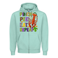 Seafoam Pinch peel eat repeat crawfish Zipper Hoodie - HowdyJamesFarm