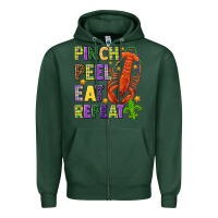 Sports Green Pinch peel eat repeat crawfish Zipper Hoodie - HowdyJamesFarm
