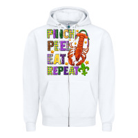 White Pinch peel eat repeat crawfish Zipper Hoodie - HowdyJamesFarm