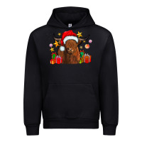 Black festive highland cow Urban Hoodie - CowhideDigitalArt