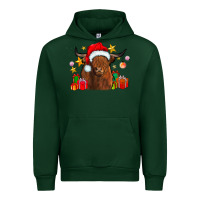 Forest Green festive highland cow Urban Hoodie - CowhideDigitalArt