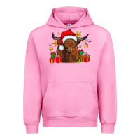 Fuchsia Pink festive highland cow Urban Hoodie - CowhideDigitalArt