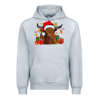 Heather Grey festive highland cow Urban Hoodie - CowhideDigitalArt