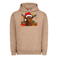 Pigment Burro festive highland cow Urban Hoodie - CowhideDigitalArt
