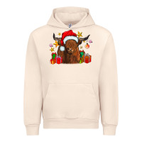 Sandshell festive highland cow Urban Hoodie - CowhideDigitalArt