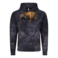 Cloud Black american bison body Vintage Hoodie - RanaPortraitStore