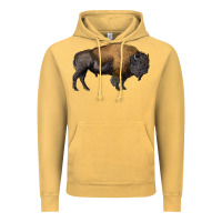 Vintage Mustard american bison body Vintage Hoodie - RanaPortraitStore