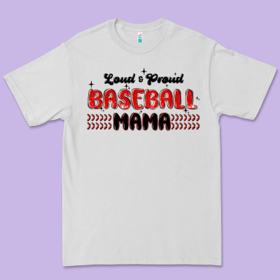 Loud And Proud Baseball Mama Premium Tee Designed By Maliassmallbusiness
