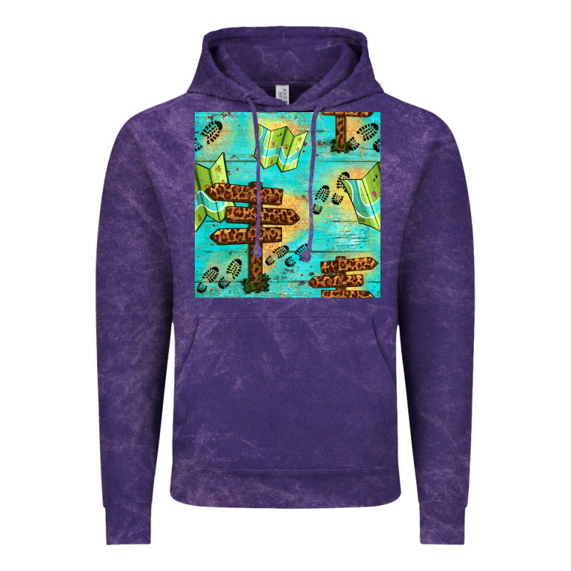 Wooden Signboard And Gamping Map Seamless Pattern Vintage Hoodie by BundleAndBundleShop | Teevron