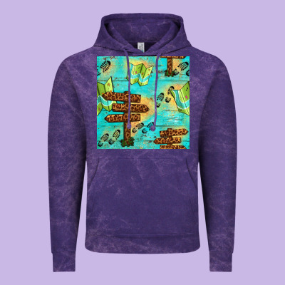 Wooden Signboard And Gamping Map Seamless Pattern Vintage Hoodie Designed By Bundleandbundleshop