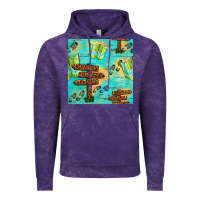 Cloud Purple Wooden Signboard And Gamping Map Seamless Pattern Vintage Hoodie - BundleAndBundleShop